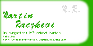 martin raczkevi business card